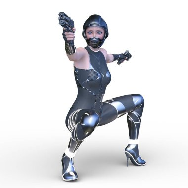 Bir siber kadının 3 boyutlu canlandırması