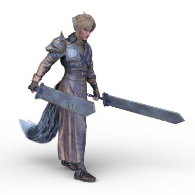 3D rendering of a juvenile fox fencer