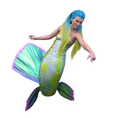 Bir denizkızının 3 boyutlu canlandırması