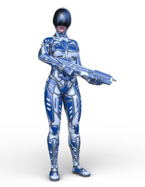 Bir siber kadının 3 boyutlu canlandırması