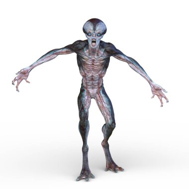 bir uzaylı 3D render