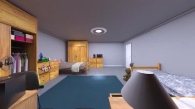 Yatak odasının 3D rendering