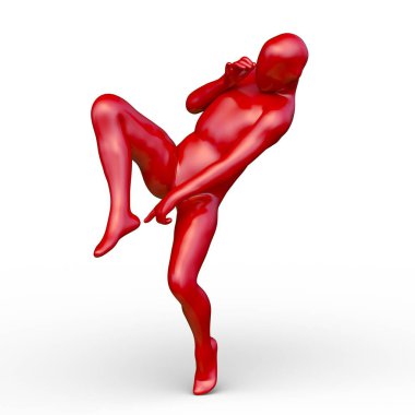 Poz veren bir adamın 3B görüntüsü