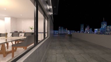 Gece görüşlü 3D balkon görüntüsü