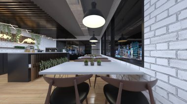 Kafenin gece görüşlü 3B görüntülemesi