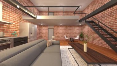 Oturma odasının 3 boyutlu görüntüsü