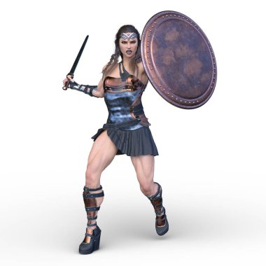 Dişi bir gladyatörün 3 boyutlu canlandırması