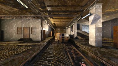 Terk edilmiş istasyonun 3B canlandırması