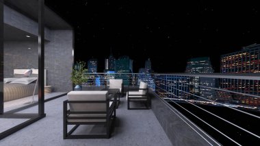 Gece görüşlü 3D balkon görüntüsü