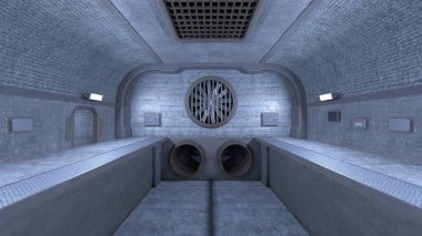 Denizaltı rıhtımının 3D görüntüsü