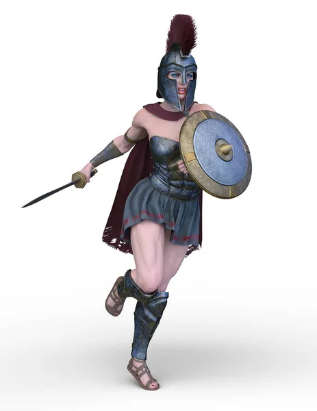 Renderização Gladiador Feminino — Fotografia de Stock