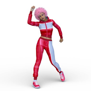 Dansçı bir kadının 3 boyutlu canlandırması