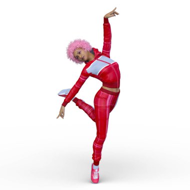 Dansçı bir kadının 3 boyutlu canlandırması