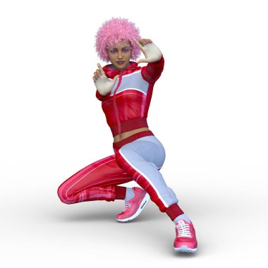 Dansçı bir kadının 3 boyutlu canlandırması