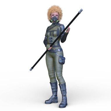 Bir siber kadının 3 boyutlu canlandırması