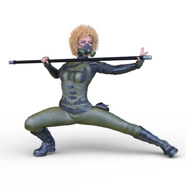 Bir siber kadının 3 boyutlu canlandırması