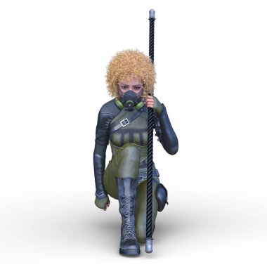 Bir siber kadının 3 boyutlu canlandırması