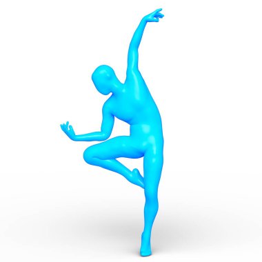 Poz veren bir adamın 3B görüntüsü