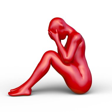 Poz veren bir kadının 3B görüntüsü