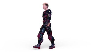 Yürüyen bir siber adamın 3 boyutlu canlandırması