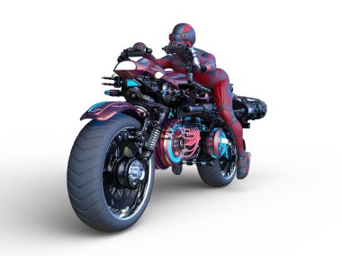 3D rendering of a cyber man rider