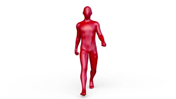Representación Modelo Cuerpo Masculino Caminando — Vídeos de Stock