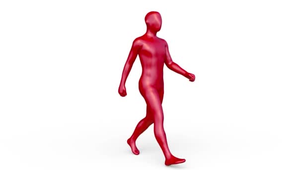 Rendering Walking Male Body Model — Stock Video