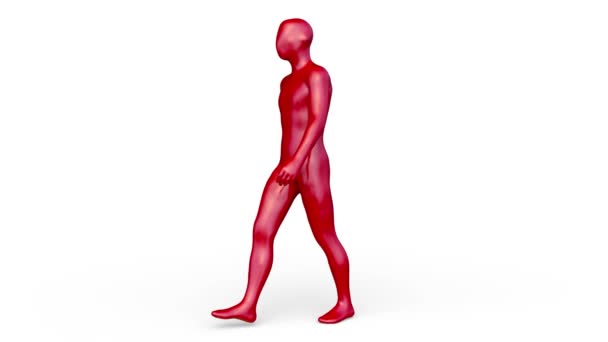 Yürüyen Bir Erkek Vücut Modelinin Boyutlu Canlandırması — Stok video
