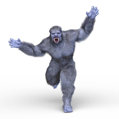 Canavar bir gorilin 3 boyutlu görüntüsü