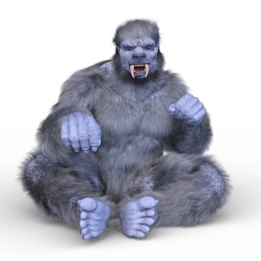 Canavar bir gorilin 3 boyutlu görüntüsü