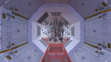 İçerideki uzay aracının 3B görüntülemesi