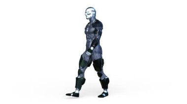 Yürüyen bir robotun 3 boyutlu canlandırması