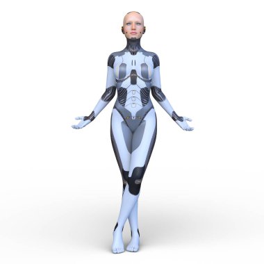 Dişi bir sayborgun 3D canlandırması