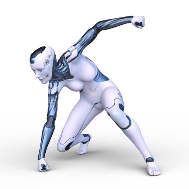 Dişi bir sayborgun 3D canlandırması