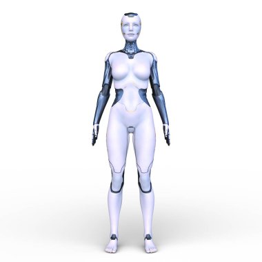 Dişi bir sayborgun 3D canlandırması