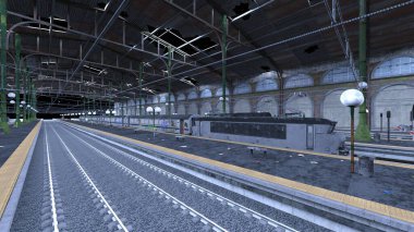 Terk edilmiş istasyonun 3B canlandırması