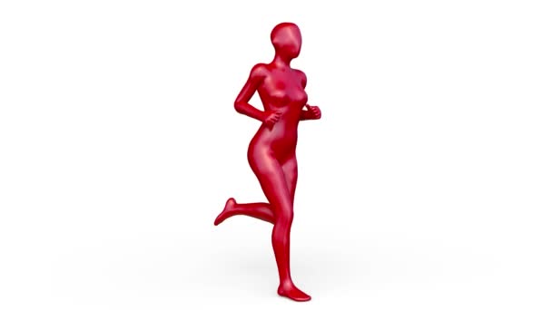 Rendering Running Woman Image — Video Stock