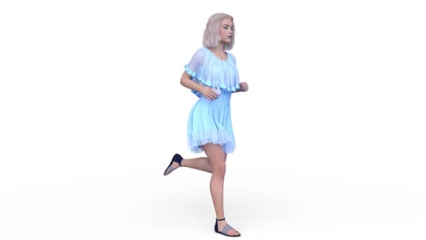 Rendering Running Woman Mini Skirt — Stockvideo