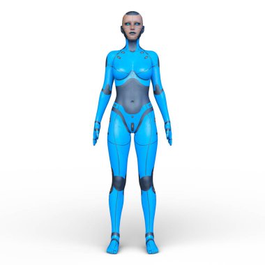 Dişi bir sayborgun 3D canlandırması