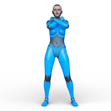 Dişi bir sayborgun 3D canlandırması