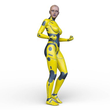 Dişi bir sayborgun 3D canlandırması