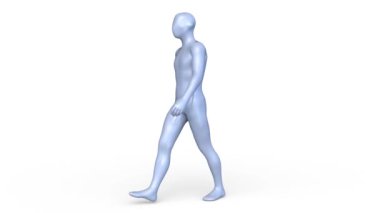 Yürüyen bir adamın 3B görüntüsü