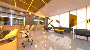 Ofis alanının 3B görüntülemesi