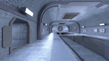 Denizaltı rıhtımının 3D görüntüsü