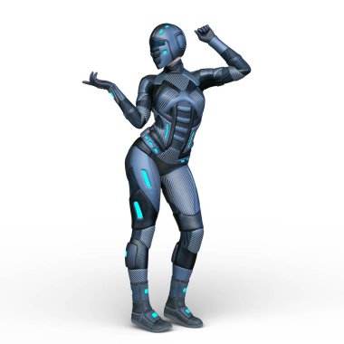 Bir siber kadının 3 boyutlu canlandırması