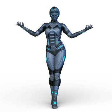 Bir siber kadının 3 boyutlu canlandırması