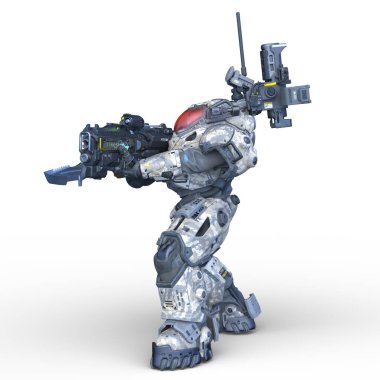 Bir savaş robotunun 3 boyutlu canlandırması