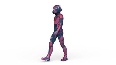 Yürüyen bir siber adamın 3 boyutlu canlandırması