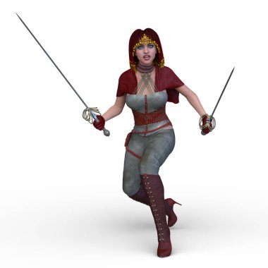 3D rendering of a female knight