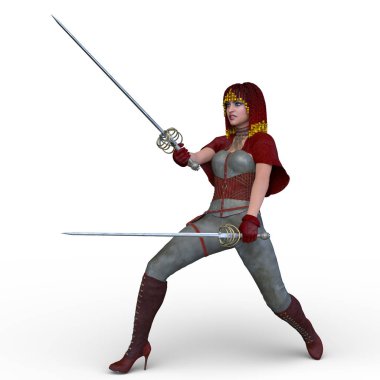 3D rendering of a female knight